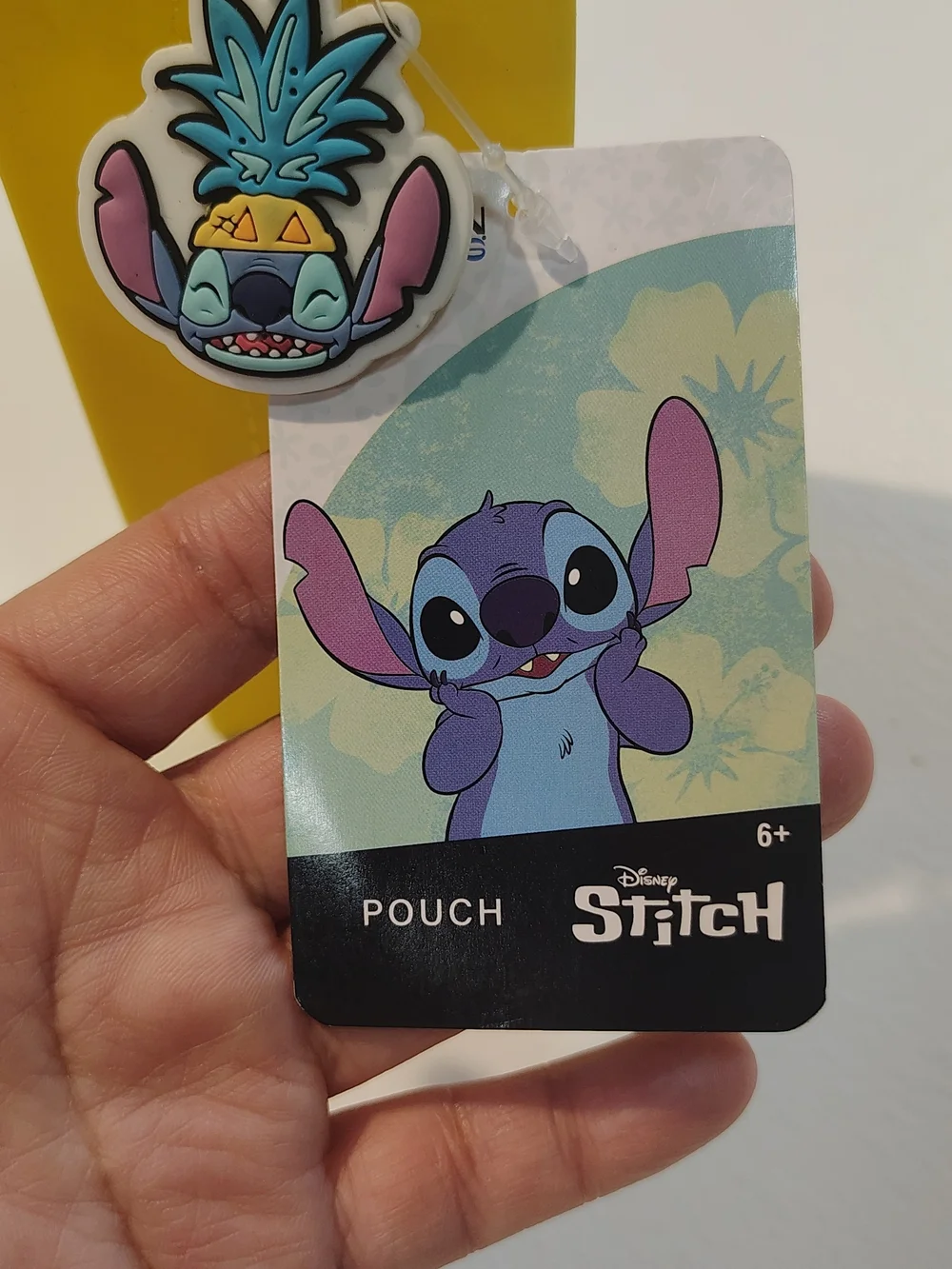 Disney Stitch Pineapple Juice Pencil Case Pouch Silicone Zipper New w/ Tag